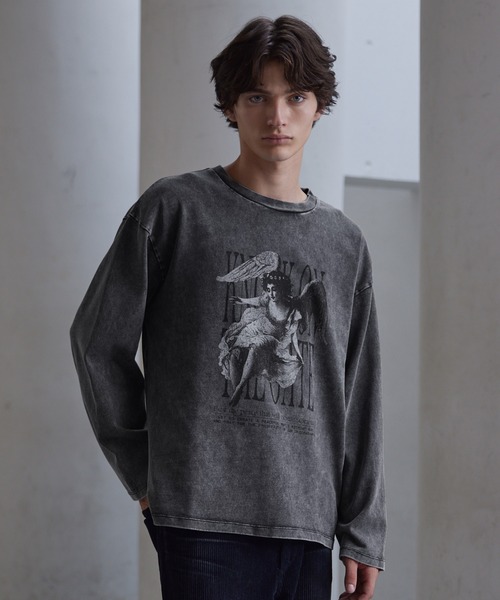 「CLEL」 長袖Tシャツ L グレー メンズ_画像4