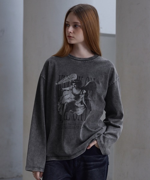 「CLEL」 長袖Tシャツ L グレー メンズ_画像8