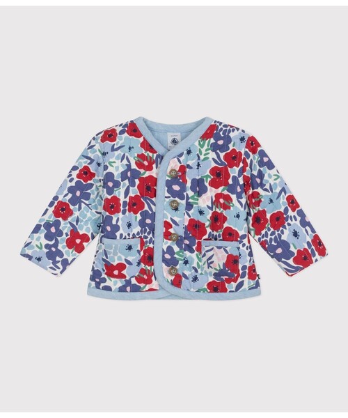 カーディガン フラワーキルティングブルゾン キッズ 子供服の画像