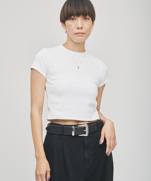 ウィムガゼット　シルク　混　デシン　T シャツ　ブラウス　半袖　チャコール　F Whim Gazette（ウィム ガゼット） tシャツ 「GEMINI」半袖Tシャツ