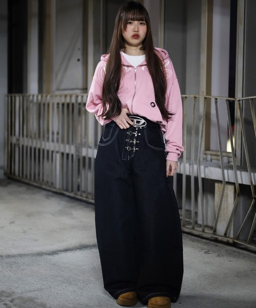 ATMARK ワイドパンツ ジーンズ 「2サイズ展開 / UNISEX 」ファイヤー 