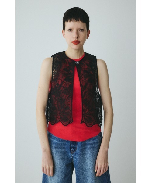 L'Appartement 【Lisiere】 Lace Vest レースベスト HeRIN.CYE ベスト ジレ Lace vest レースベスト レディース : ZOZOTOWN