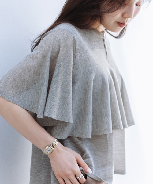 ROPE' ティアードフリルニットプルーオーバー ROPE'（ロペ） tシャツ LEVITA ティアードフリルニットプルーオーバー