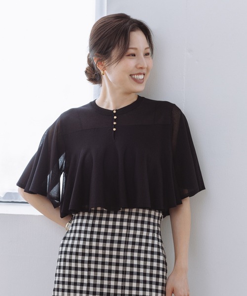 ROPE' ティアードフリルニットプルーオーバー ROPE'（ロペ） tシャツ LEVITA ティアードフリルニットプルーオーバー