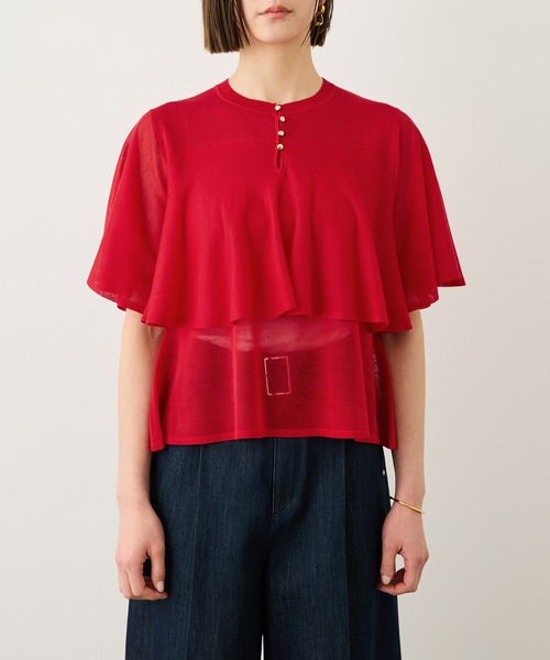 ROPE'（ロペ） tシャツ LEVITA ティアードフリルニットプルーオーバー