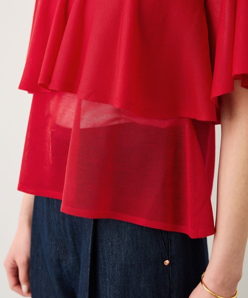 ROPE'（ロペ） tシャツ LEVITA ティアードフリルニットプルーオーバー