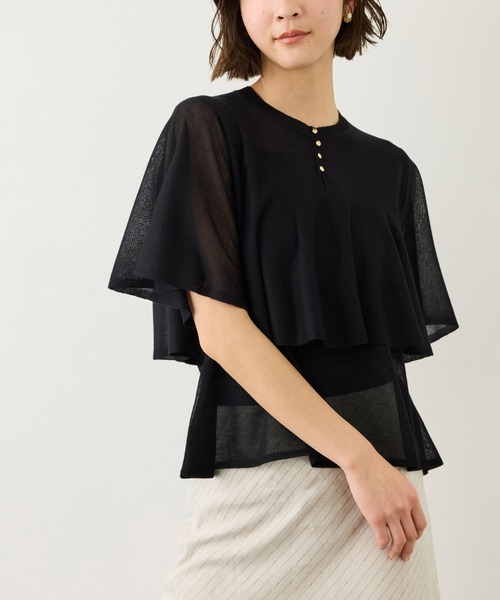ROPE'（ロペ） tシャツ LEVITA ティアードフリルニットプルーオーバー