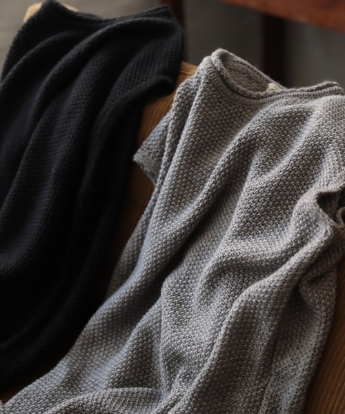 「soulberry」 半袖ニット L グレー レディース_画像4