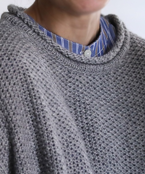 「soulberry」 半袖ニット L グレー レディース_画像7