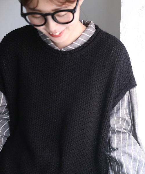 「soulberry」 半袖ニット L グレー レディース_画像8