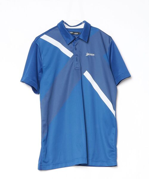 DESCENTE 国体記念ポロシャツ XL 青 DESCENTE（デサント） 半袖ポロシャツ「SRIXONコラボ」 X-LARGE ブルー