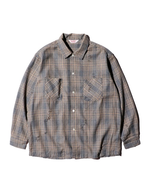 「C.E.L.STORE」 長袖シャツ SMALL ブラック×ホワイト メンズ_画像2