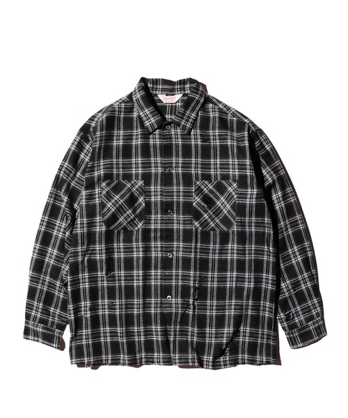 「C.E.L.STORE」 長袖シャツ SMALL ブラック×ホワイト メンズ_画像3
