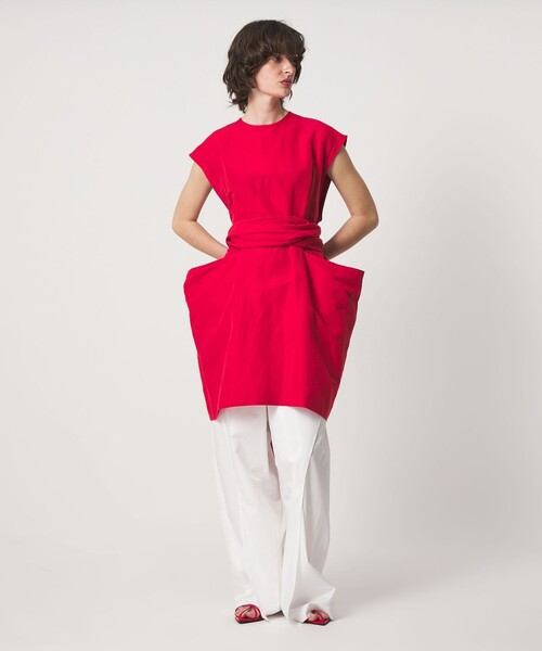 6(ROKU)BOA TUNIC PULLOVER/カットソー ワンピース 6（ロク）の「＜6(ROKU)＞∴COTTON SHOULDER HOLE PULLOVER/カットソー