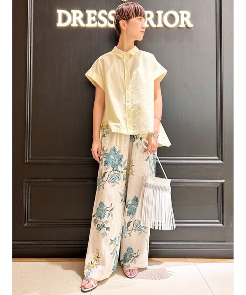 「DRESSTERIOR」 半袖シャツ 38 オフホワイト レディース_画像9