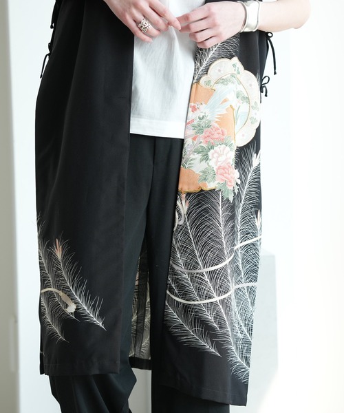 ベスト ジレ 着物リメイク maison utatane ジレ 鳳の夢路 レディースの画像