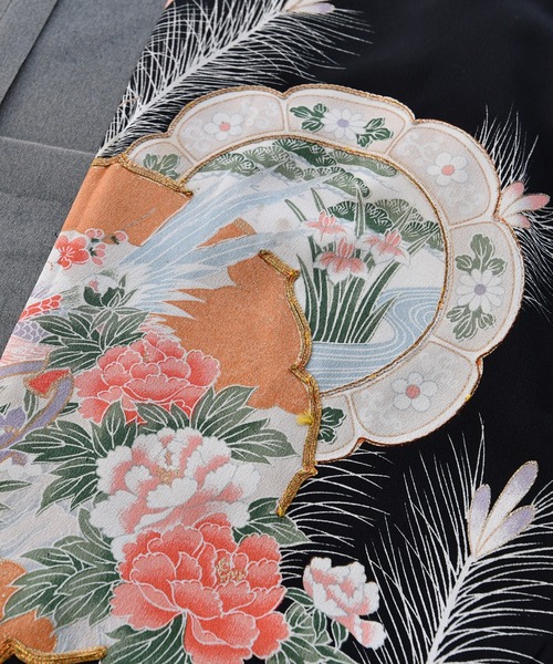 ベスト ジレ 着物リメイク maison utatane ジレ 鳳の夢路 レディースの画像