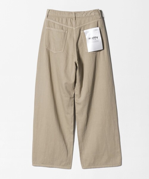 ワイドパンツ ジーンズ デニム デニムパンツ 「別注」「HEALTHY DENIM」カーブ デニム  パンツ ベージュ レディースの画像