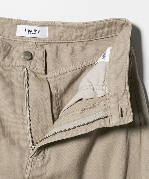 ワイドパンツ ジーンズ デニム デニムパンツ 「別注」「HEALTHY DENIM」カーブ デニム  パンツ ベージュ レディースの画像