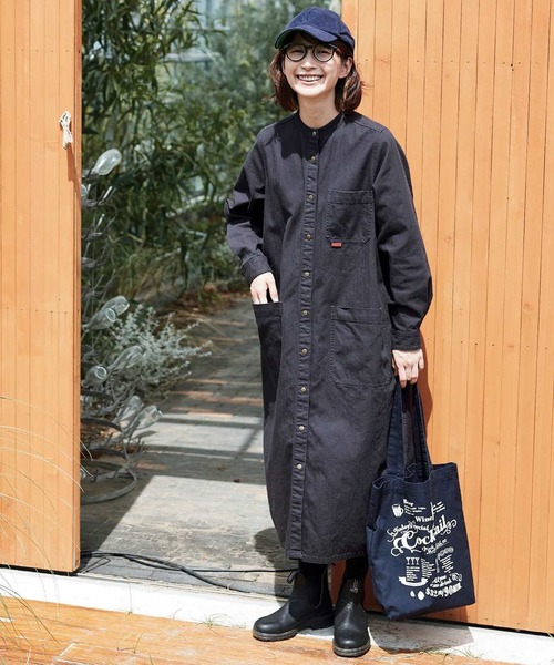 「Sunny clouds」 長袖ワンピース X-LARGE チャコール レディース_画像5