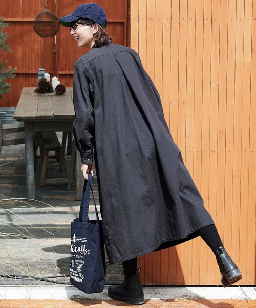 「Sunny clouds」 長袖ワンピース X-LARGE チャコール レディース_画像8