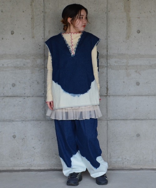 「BIG FIELD」 ノースリーブブラウス 160cm ブルー レディース_画像3