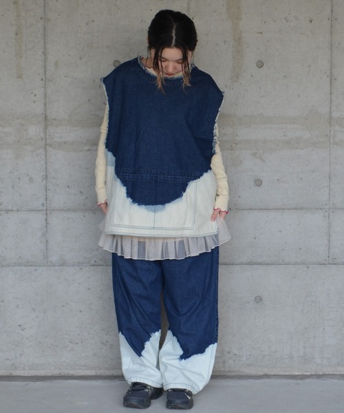 「BIG FIELD」 ノースリーブブラウス 160cm ブルー レディース_画像4