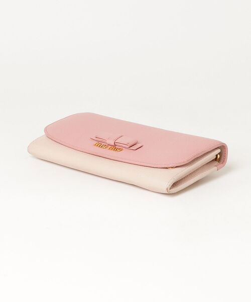 miu miu ミュウミュウ ピンク リボン 長財布 miu miu（ミュウミュウ） リボン 長財布 - ピンク レディース
