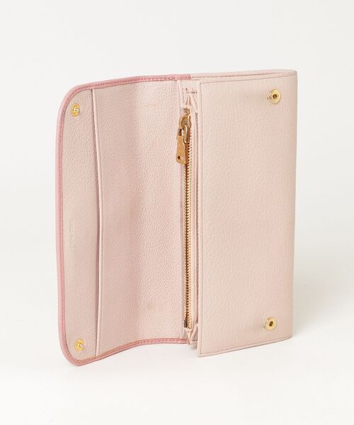 miu miu（ミュウミュウ） リボン 長財布 - ピンク レディース