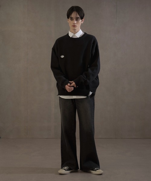 「LUCY」 ブーツカットデニムパンツ MEDIUM グレー メンズ_画像4