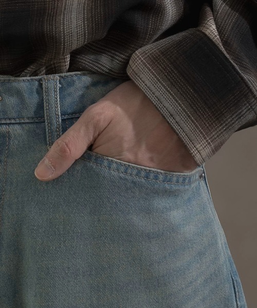 「LUCY」 ブーツカットデニムパンツ MEDIUM グレー メンズ_画像6