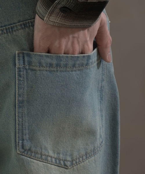 「LUCY」 ブーツカットデニムパンツ MEDIUM グレー メンズ_画像7