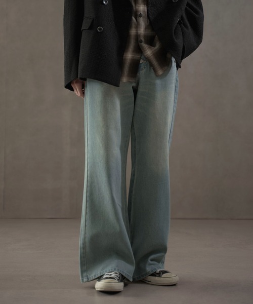 「LUCY」 ブーツカットデニムパンツ MEDIUM グレー メンズ_画像9