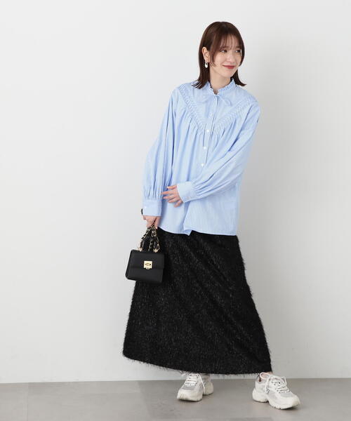「N.(N. Natural Beauty Basic)」 長袖ブラウス MEDIUM ブルー レディース_画像2