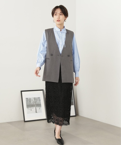 「N.(N. Natural Beauty Basic)」 長袖ブラウス MEDIUM ブルー レディース_画像4