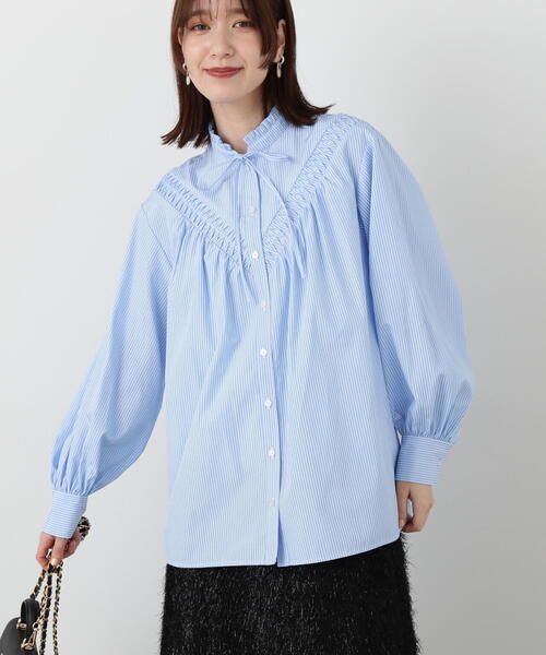 「N.(N. Natural Beauty Basic)」 長袖ブラウス MEDIUM ブルー レディース_画像5