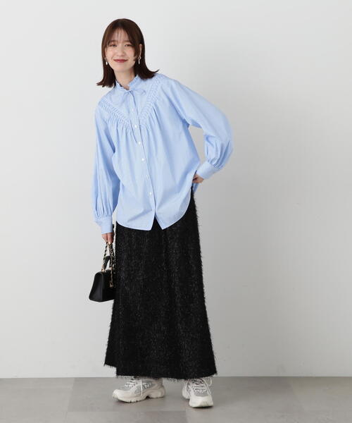 「N.(N. Natural Beauty Basic)」 長袖ブラウス MEDIUM ブルー レディース_画像6