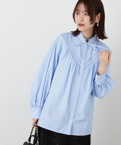 「N.(N. Natural Beauty Basic)」 長袖ブラウス MEDIUM ブルー レディース_画像7