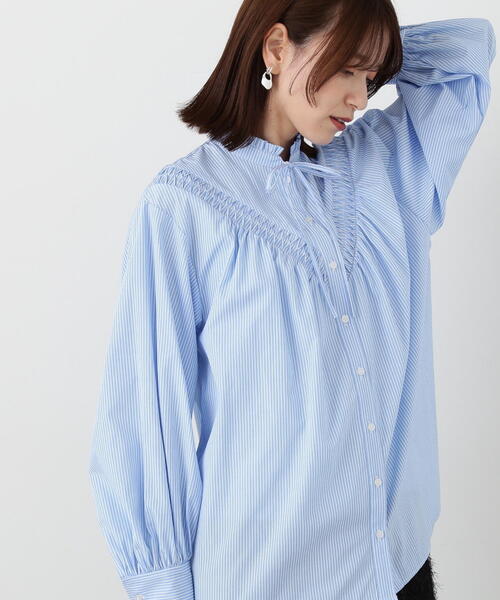 「N.(N. Natural Beauty Basic)」 長袖ブラウス MEDIUM ブルー レディース_画像9