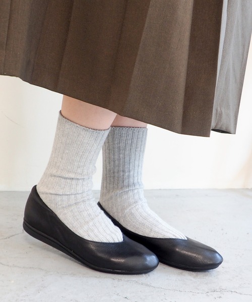 「あしながおじさん」 フラットパンプス 24.0cm ブラック レディース_画像8