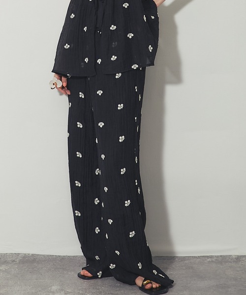  ドットパンツ パンツ ドット花柄刺繍パンツ レディース : ZOZOTOWN Yahoo!店 - 通販