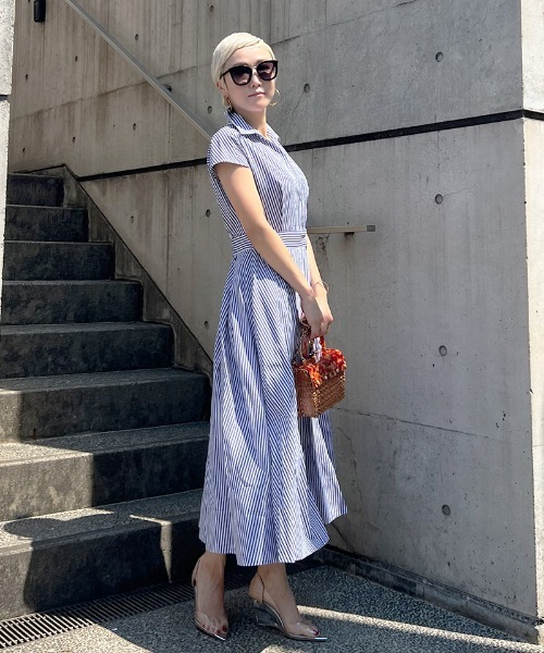 JENNE ネイビー シャツワンピース 半袖 フレア JENNE」 シャツワンピース SMALL ブルー レディース : ZOZOTOWN Yahoo