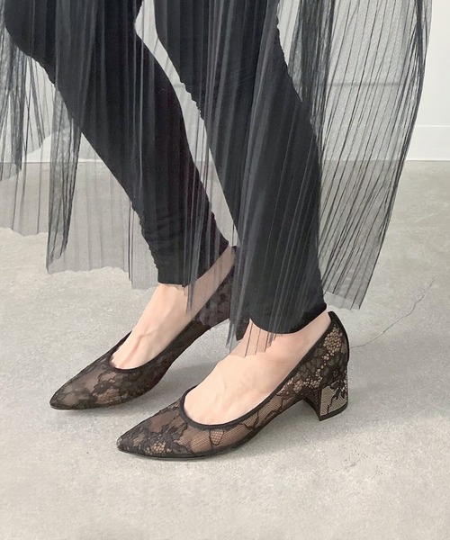 【ちいちゃん】DOLCE&GABBANA パンプス 35 1/2レース 黒 Dhyana.（ディアナドット） パンプス 「Dhyana.」レースチャンキー