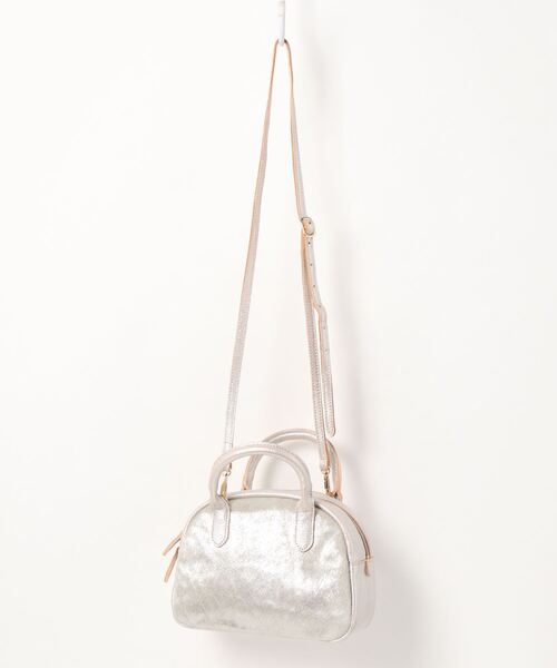 美品 pesche ペルケ エアリーゴート2wayボストンバッグ シルバー 美品 pesche ペルケ エアリーゴート2wayボストンバッグ シルバー