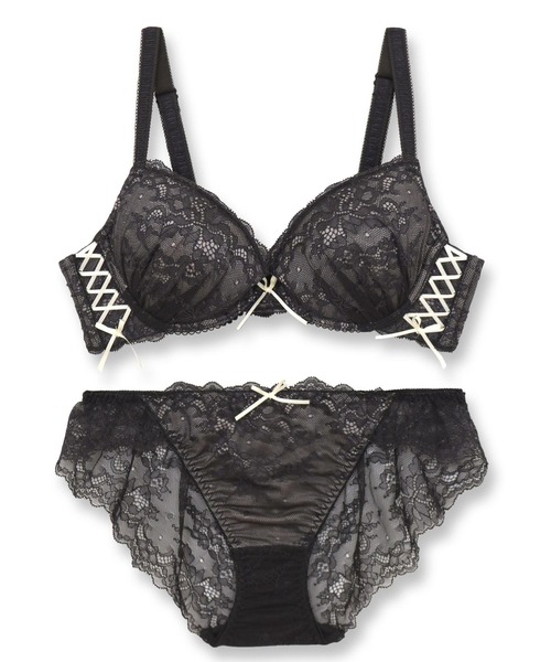 fran de lingerie ブラジャー ショーツセット Cross Ribbon