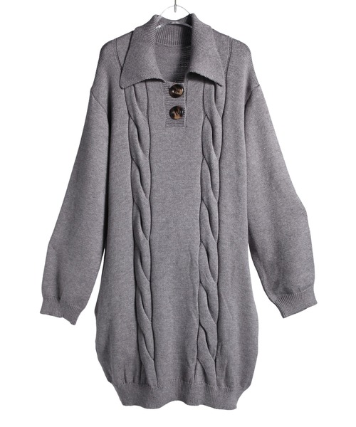 SAISON DE PAPILLON（セゾンドパピヨン） ワンピース 襟付きニット