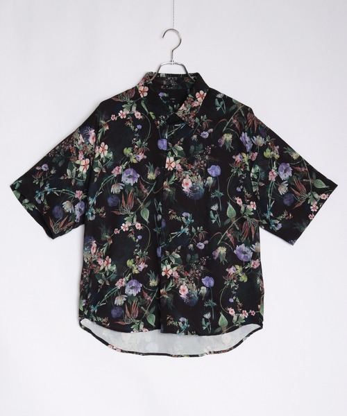 WESTSEA シャツ ルーズサイズ とろみシャツ 花柄 半袖シャツ