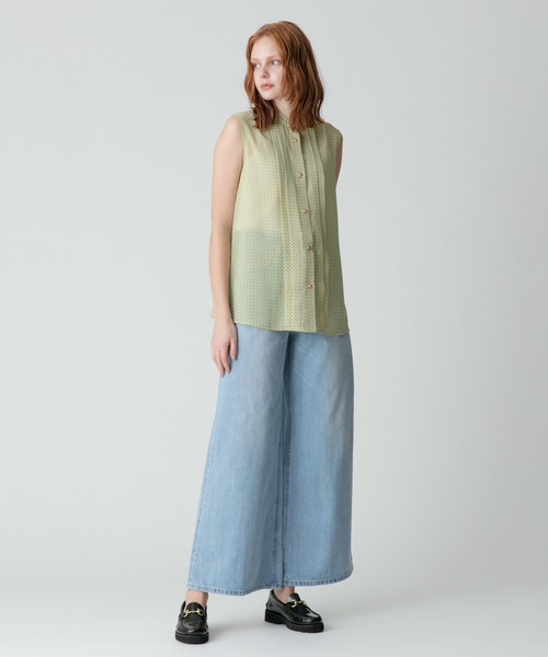 allureville ブラウス シャツ シアクレープバックフリルブラウス