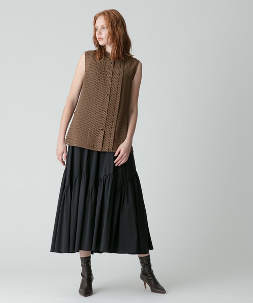 ブラウス シャツ シアクレープバックフリルブラウス レディース allureville ブラウス シャツ シアクレープバックフリルブラウス