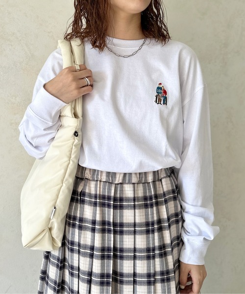 【新品未使用】ドーナツベアワンポイントTシャツ & 総柄ロングパンツ クリーム ハイウエストタックワイドパンツ【スピード配送】 | 【公式